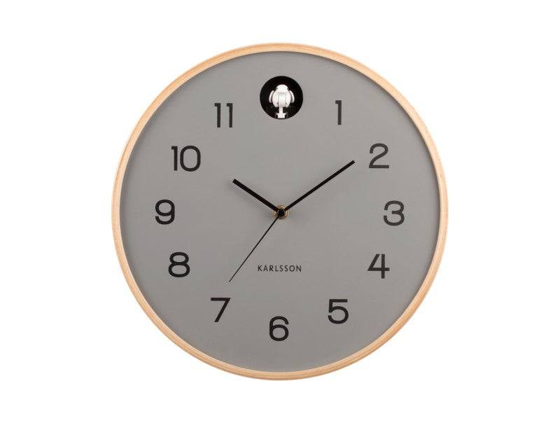 Natural Birch Grey Cuckoo Clock