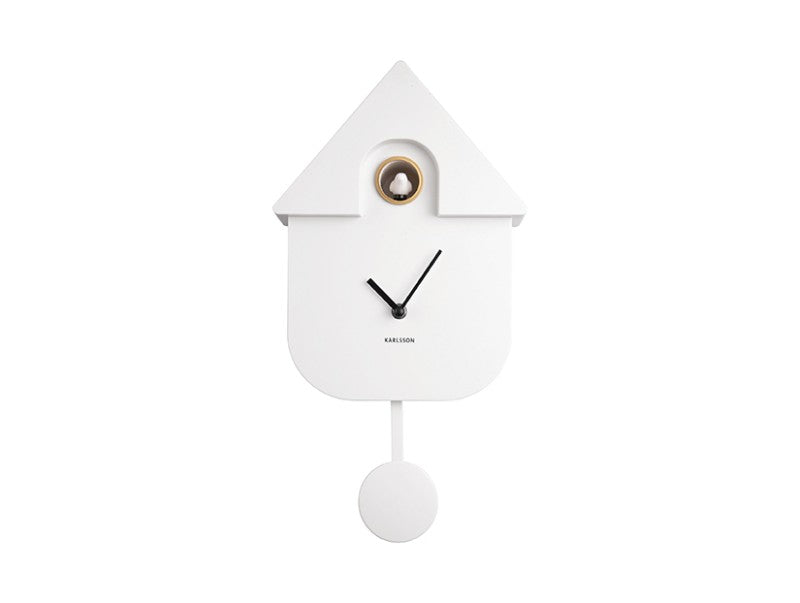 White Modern Cuckoo Wall Clock