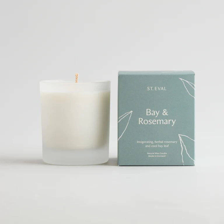 Bay and Rosemary Lamorna Glass Candle