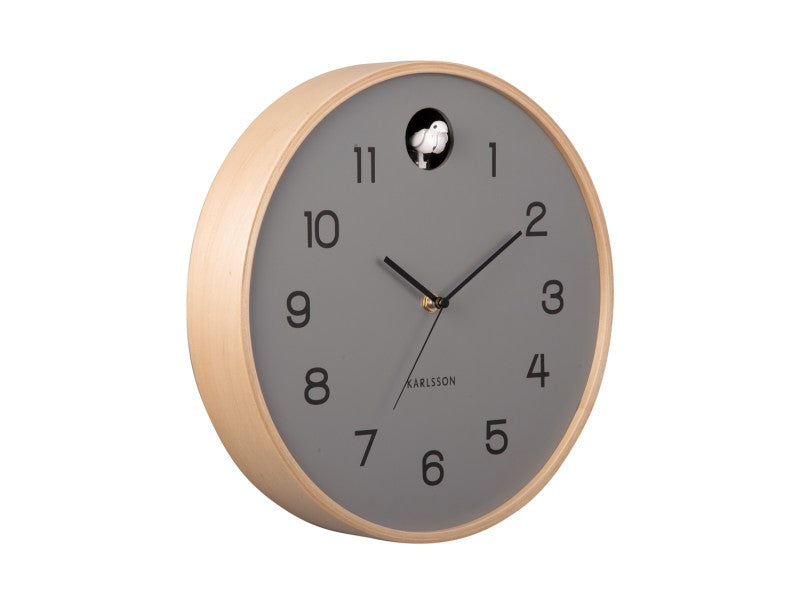Natural Birch Grey Cuckoo Clock