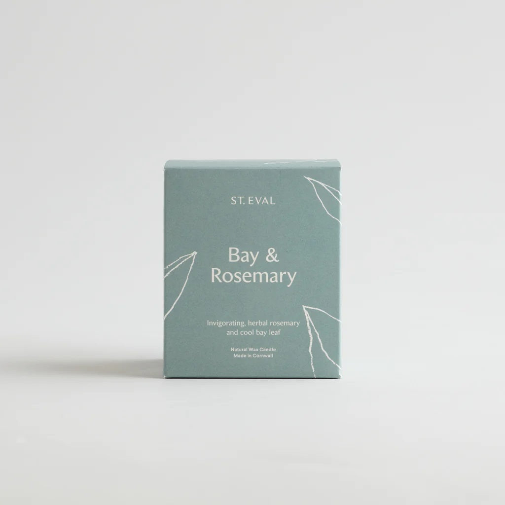 Bay and Rosemary Lamorna Glass Candle