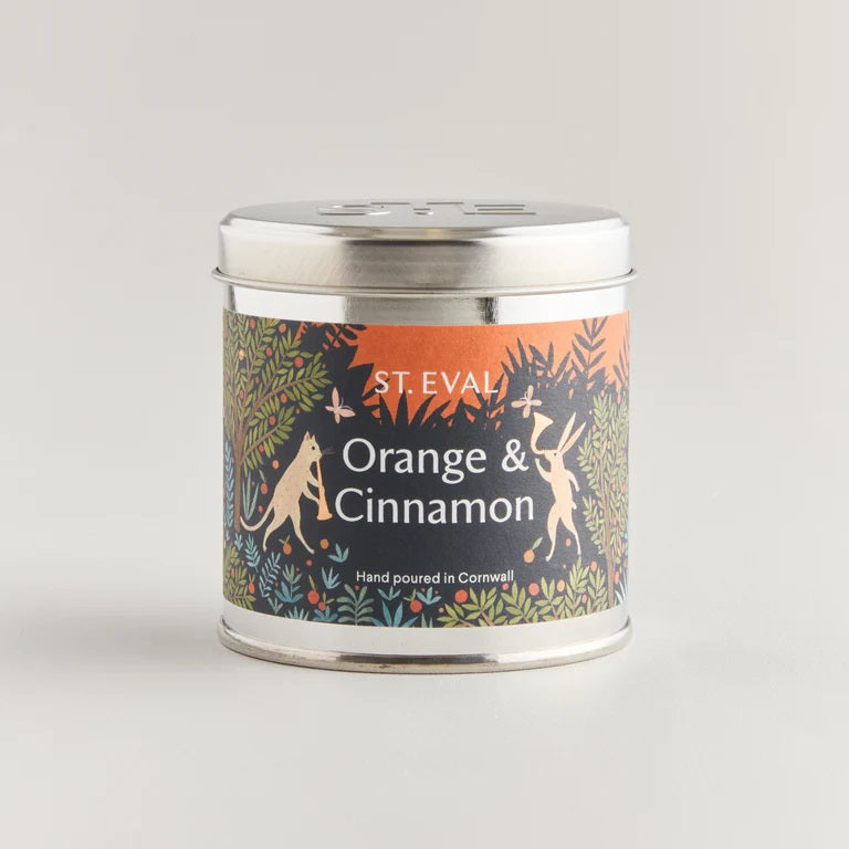 Orange and Cinnamon Scented Christmas Tin Candle
