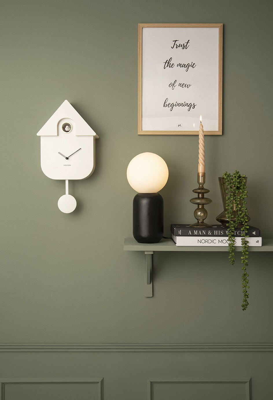 White Modern Cuckoo Wall Clock