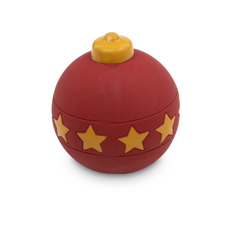 Red Christmas Bauble Dog Toy