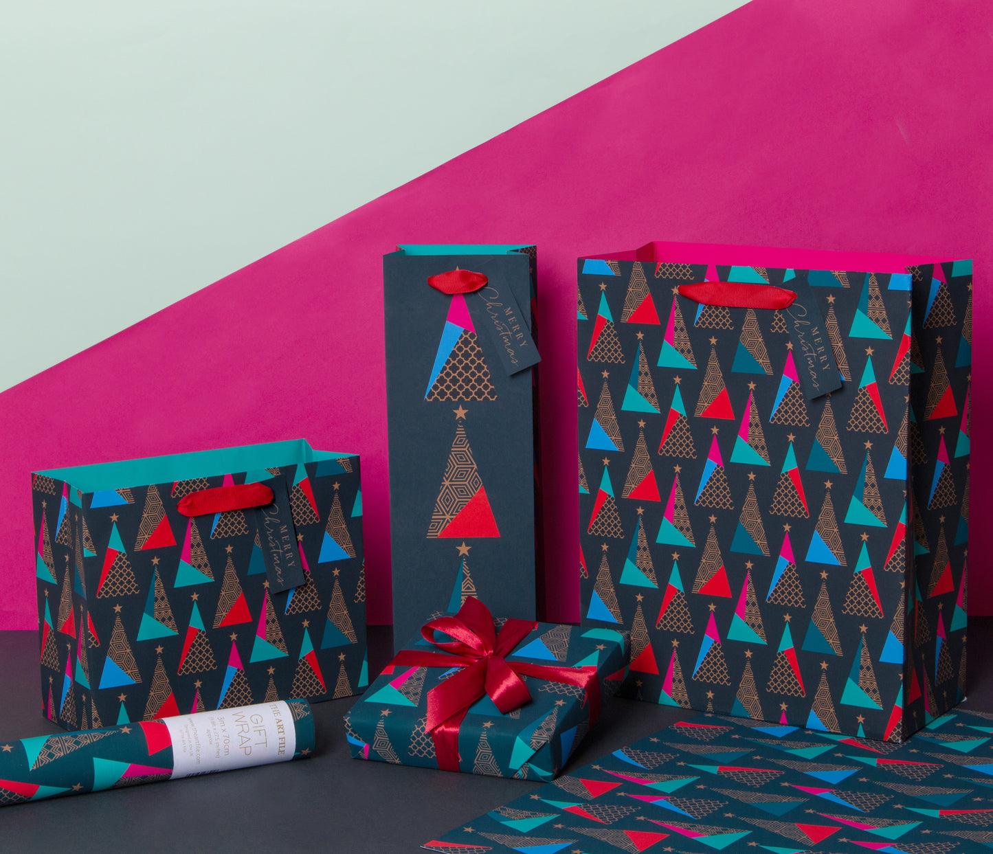 Geo Trees Large Gift Bag