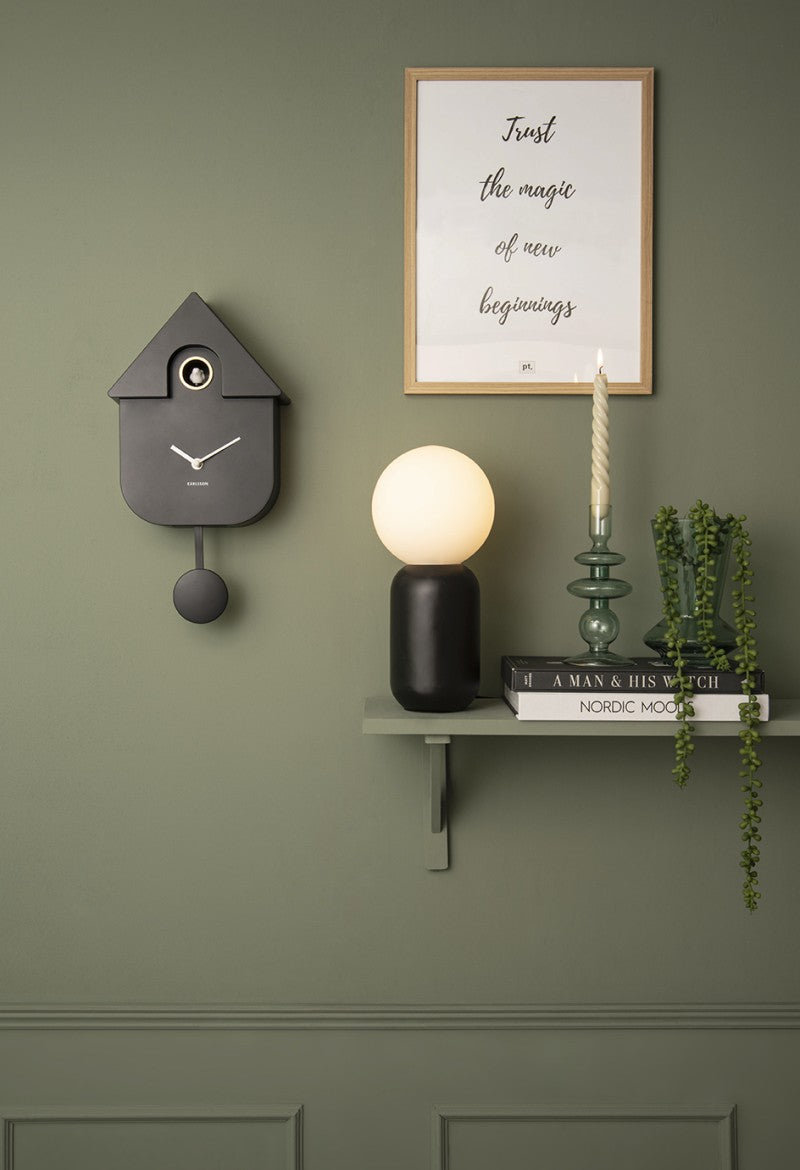 Black Modern Cuckoo Wall Clock