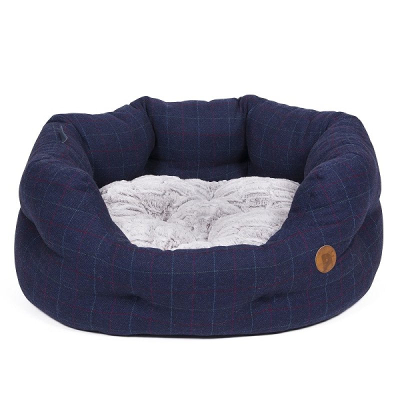Small Midnight Tweed Oval Bed