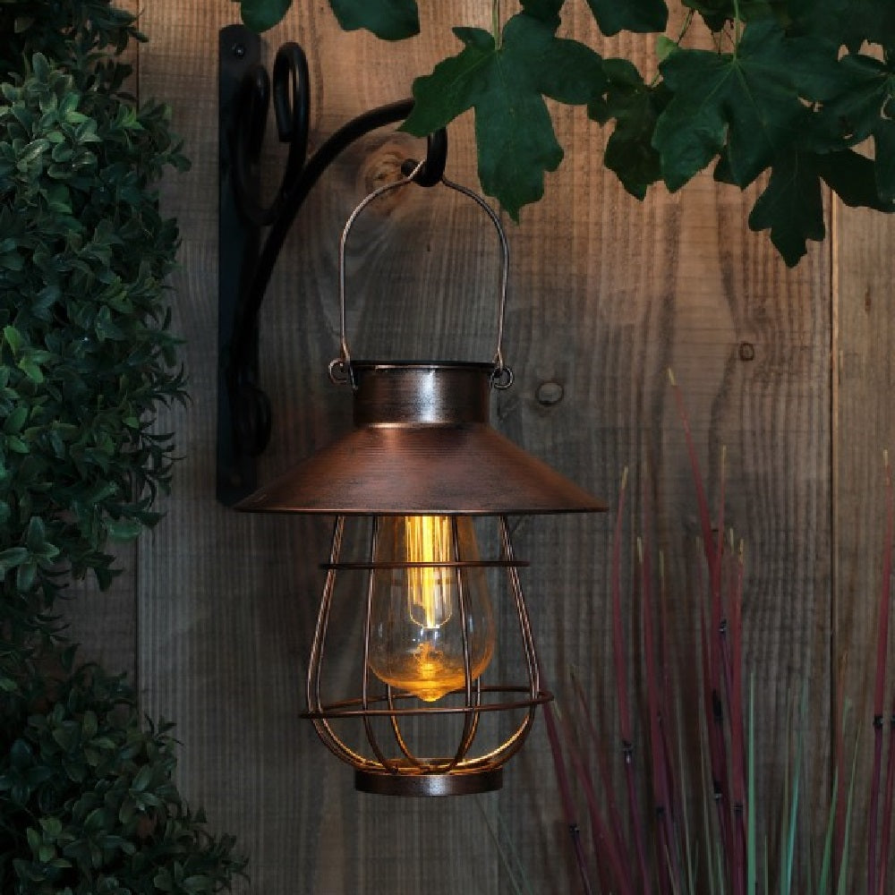 Solar Copper Lantern W Bulb