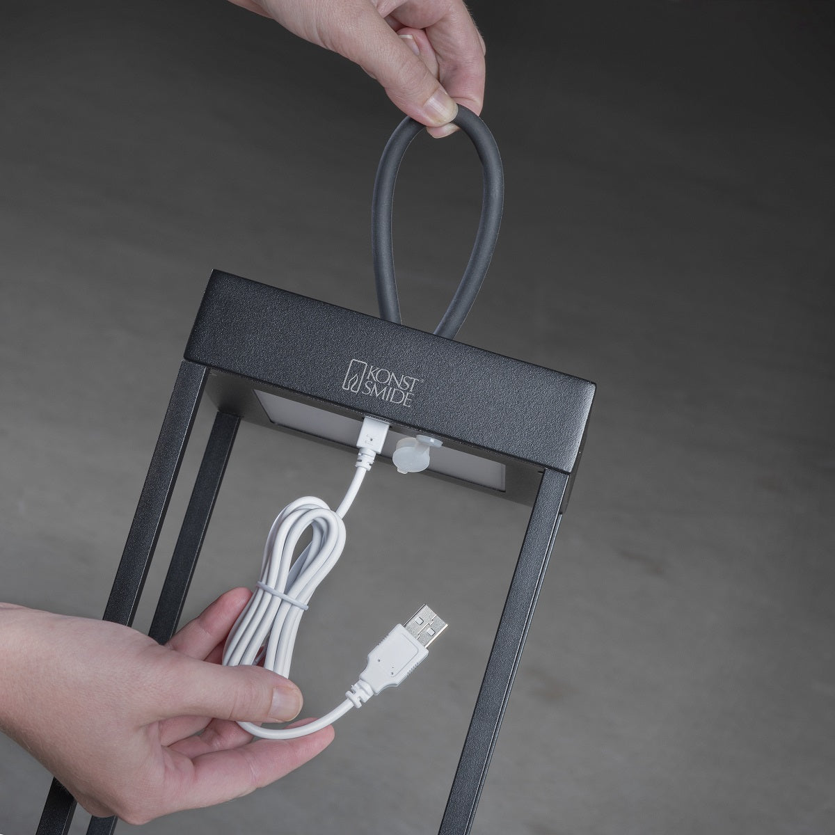 Ravello Lantern Black 30cm USB Dimmable