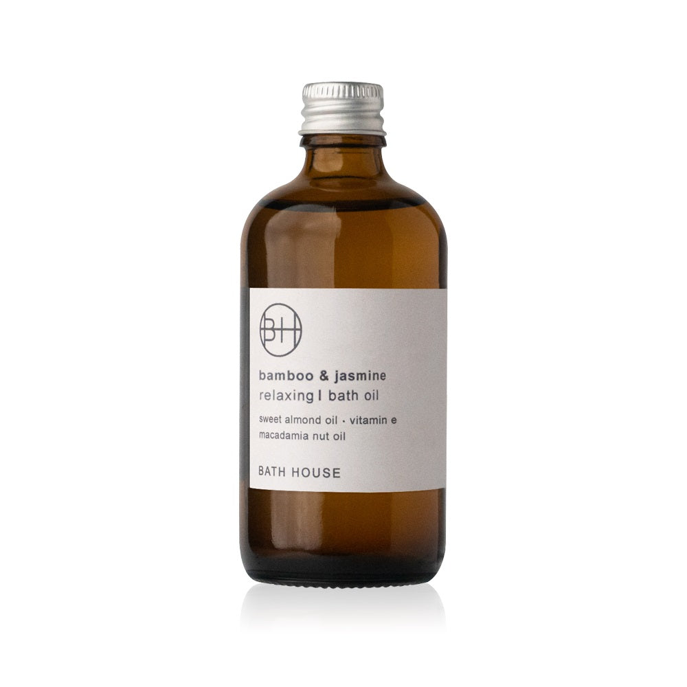 Bath House Bamboo Jasmine 100ml Bath Oil Glass