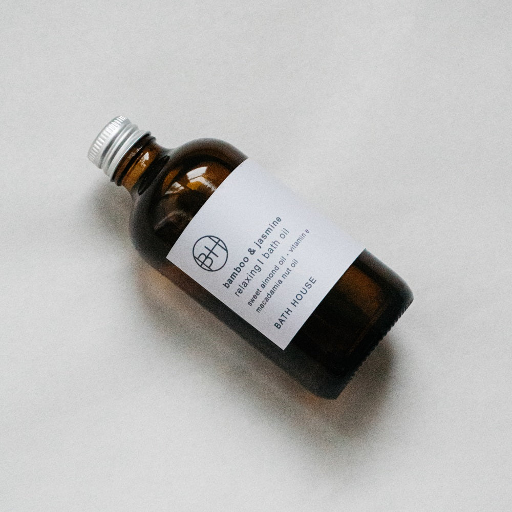 Bath House Bamboo Jasmine 100ml Bath Oil Glass