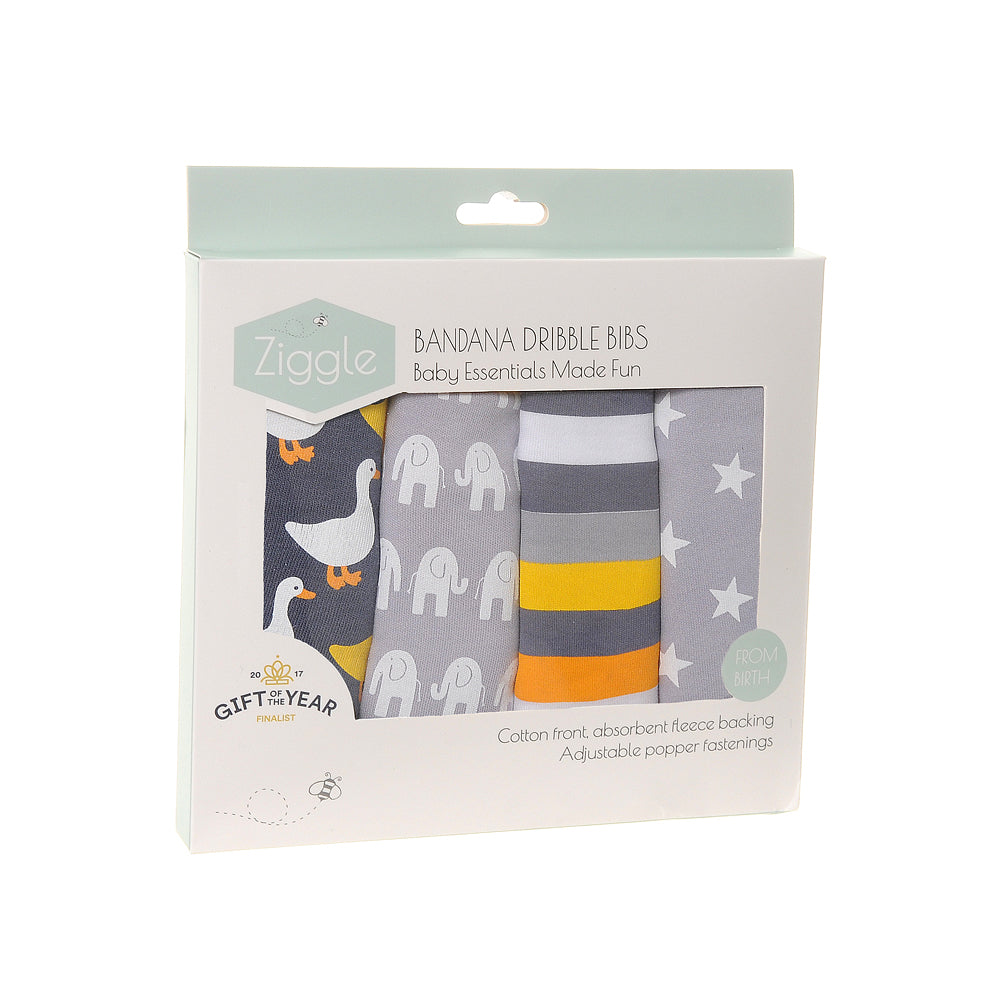 Set 4 Bibs - Stylish Greys