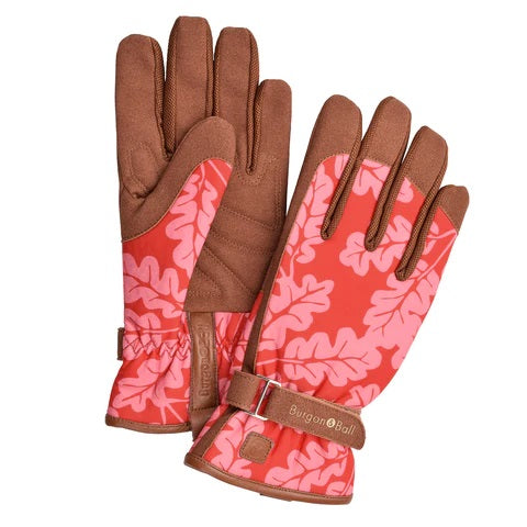 Burgon & Ball Love The Glove Oak Leaf Poppy Gloves M/L