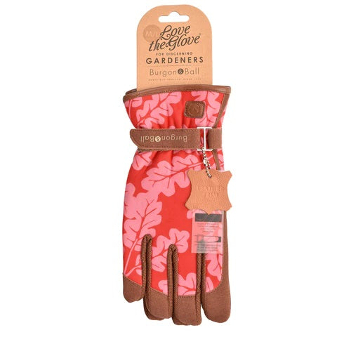 Burgon & Ball Love The Glove Oak Leaf Poppy Gloves M/L