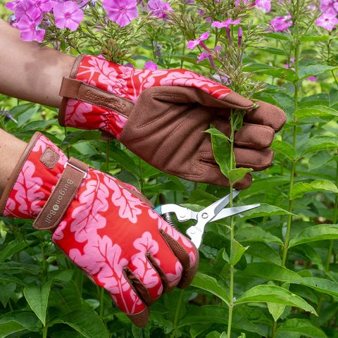 Burgon & Ball Love The Glove Oak Leaf Poppy Gloves M/L