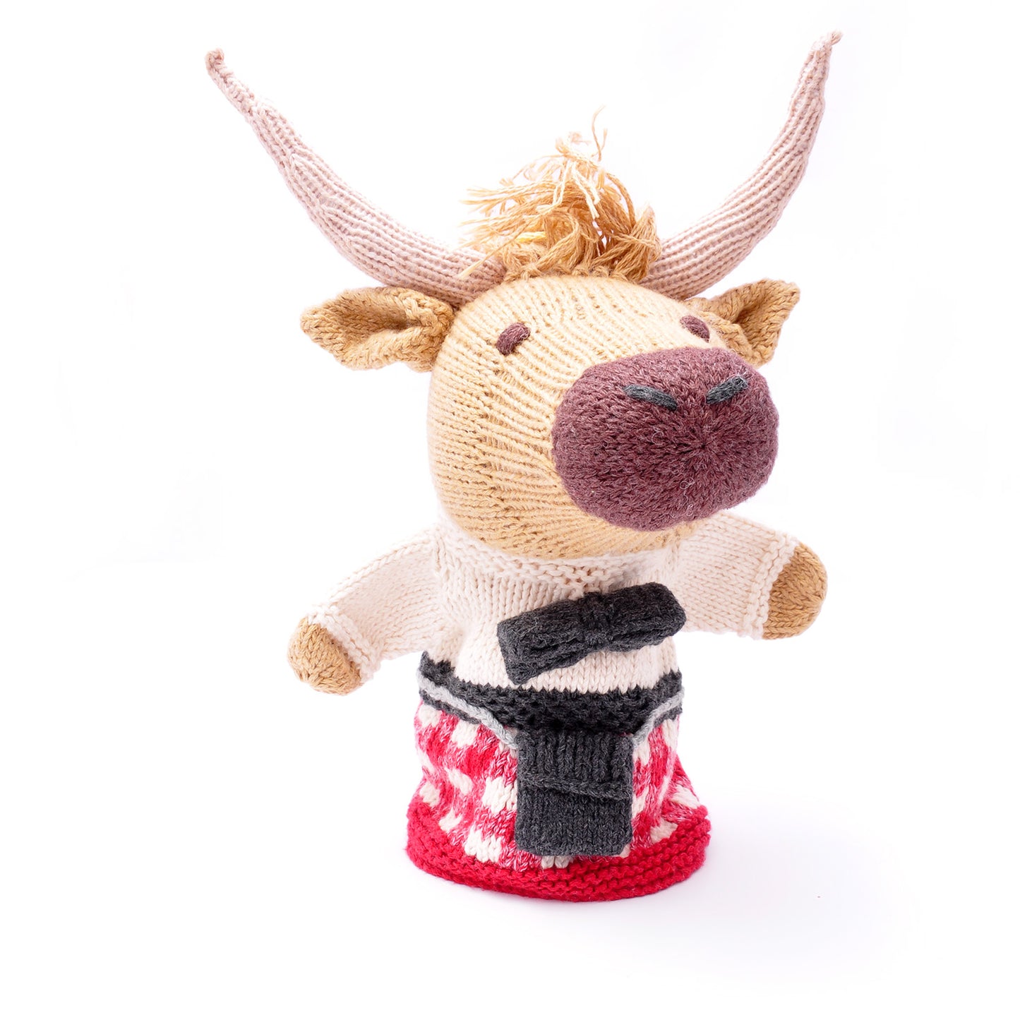 Scottish Highland Cow in Red Kilt