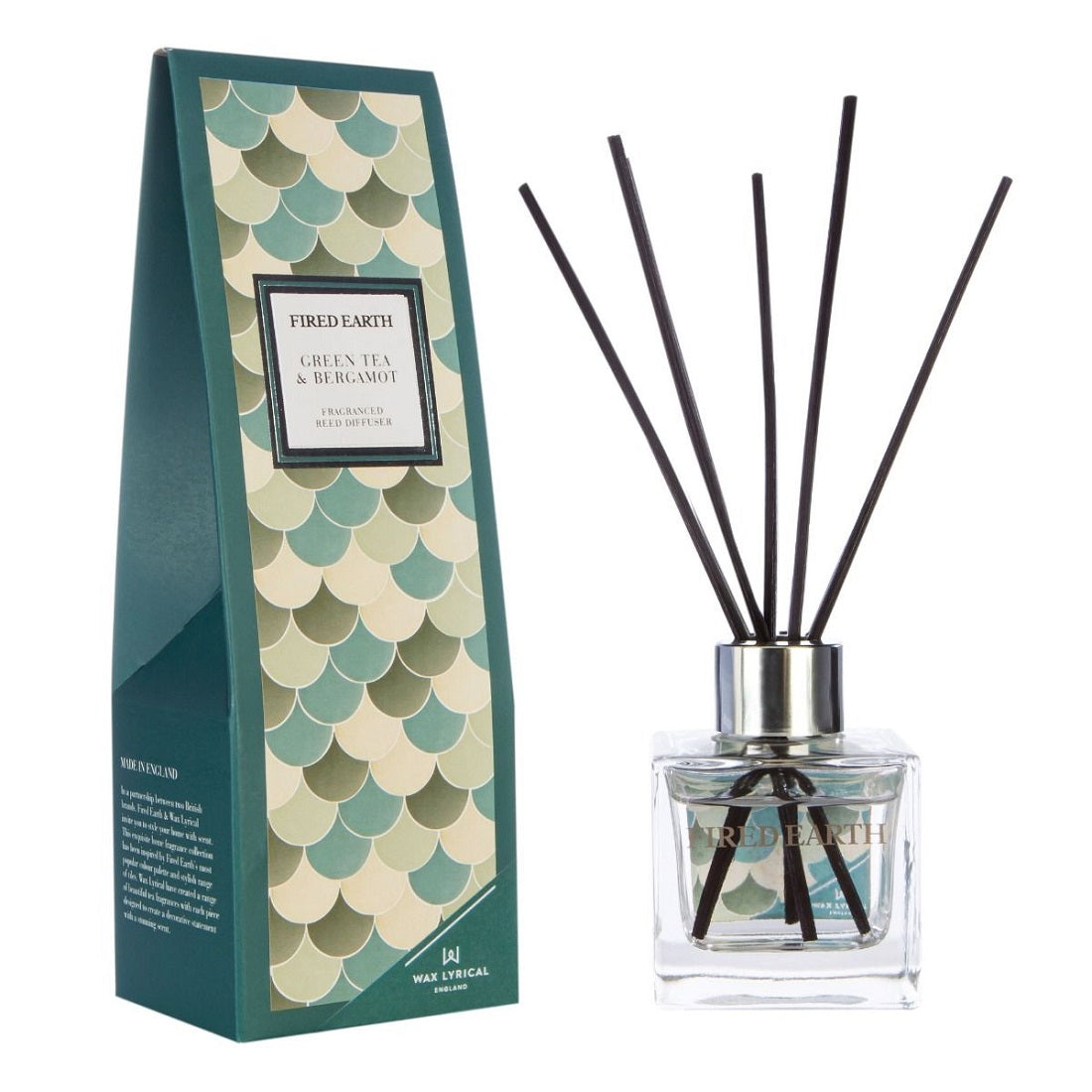 Fired Earth Reed Diffuser 100ml Green Tea Bergamot