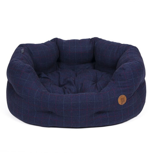 Small Midnight Tweed Oval Bed