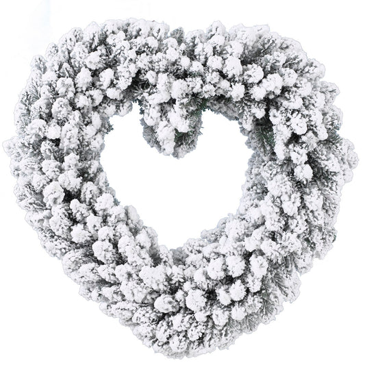 Snowy Imperial Heart Wreath